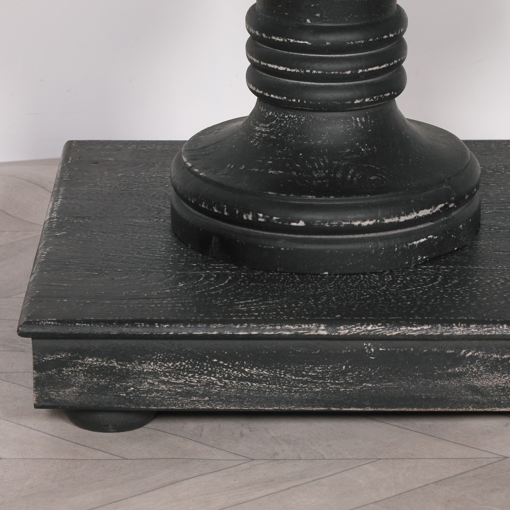 Product photograph of Distressed Black Painted Wooden 2 Drawer Console Table from Choice Furniture Superstore.